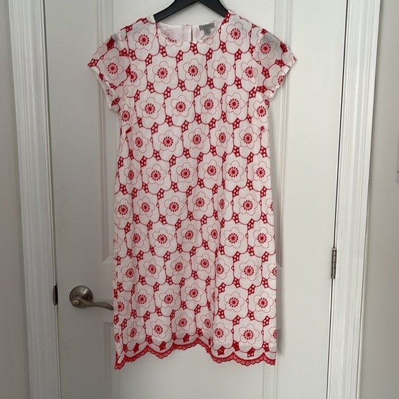 Tristan White cotton with red eyelets A-line dress NWT - Picture 2 of 9